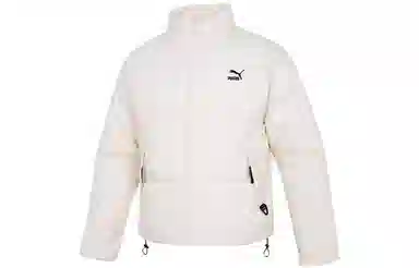 PUMA Logo Print Down Jacket White