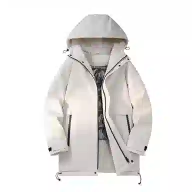 敦煌博物馆 简约纯色休闲防风中长款运动户外潮流百搭连帽防寒保暖羽绒服 男女同款