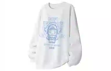 王者荣耀 鲁班七号电玩小子款 美式复古像素风鲁班趣味字母涂鸦落肩长袖休闲宽松套头多巴胺重磅圆领卫衣 男女同款