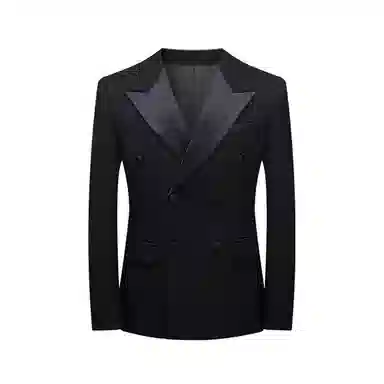 恒源祥 双排扣翻领纯色西装 男款 黑色