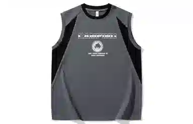 王者荣耀 李白款 美式复古插色休闲高街户外运动日常通勤无性别直筒圆领无袖背心 男女同款