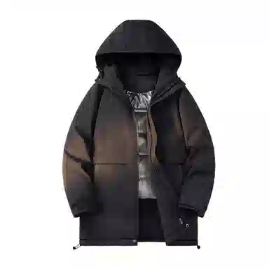 敦煌博物馆 简约纯色休闲防风中长款运动户外潮流百搭连帽防寒保暖羽绒服 男女同款