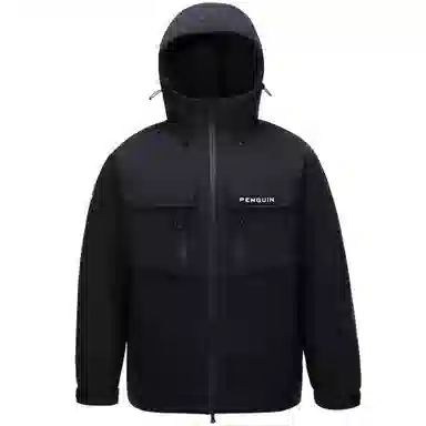 企鹅 户外拼色热能保暖防风工装派克加厚羽绒服 男女同款