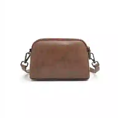 老人头 复古时尚休闲百搭小方包 头层牛皮 斜挎包 女款 棕色