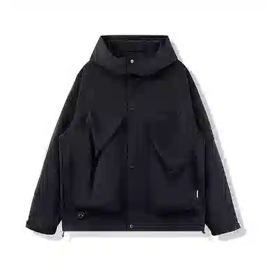 鸭鸭 美式潮牌高街纯色大口袋设计薄款凉爽百搭宽松休闲连帽夹克外套 男女同款