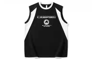 王者荣耀 李白款 美式复古插色休闲高街户外运动日常通勤无性别直筒圆领无袖背心 男女同款