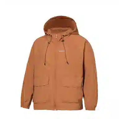 鸭鸭 美式高街纯色大口袋设计薄款凉爽宽松连帽抽绳夹克外套 男女同款