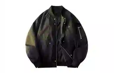 王者荣耀 鲁班七号星空梦想款 美式复古纯色创意空字母金属拉链机能棒球领宽松休闲百搭飞行员工装夹克外套 男女同款