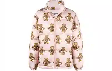 Moschino FW22 Printed Zip-Up Jacket Pink