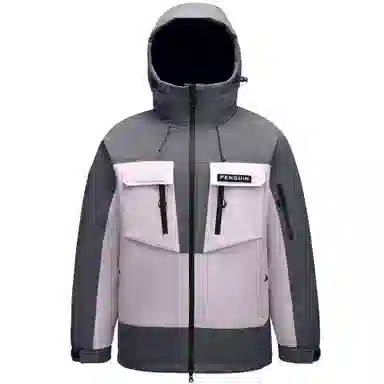 企鹅 户外拼色热能保暖防风工装派克加厚羽绒服 男女同款