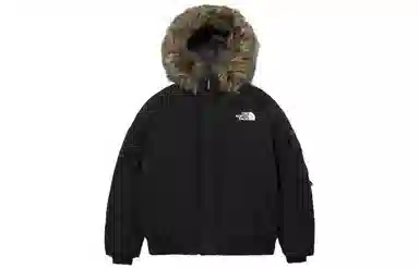 The North Face Logo Print Hooded Down Jacket Black