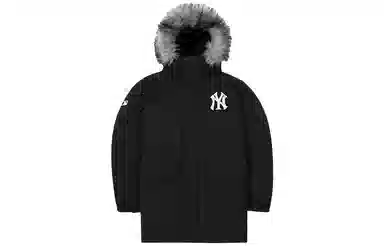 MLB Yankees Logo Embroidered Hoodie Jacket Black