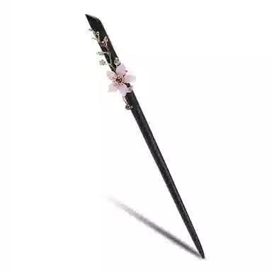 凤凰涅磐 古风新中式簪子木质汉服旗袍木簪日常盘发现代简约  黑檀木 酒红石榴石 发簪 女款 礼物 礼盒