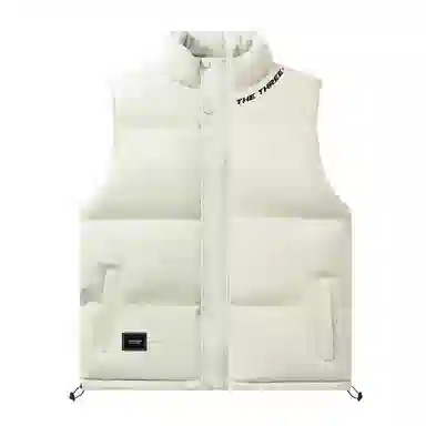 三体 问题系列 美式复古简约基础款字母印花休闲百搭立领保暖加厚柔软舒适户外工装机能风宽松无袖马甲 男女同款