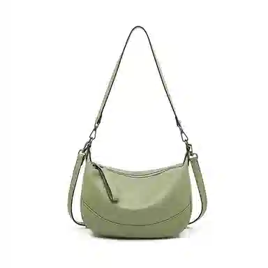 老人头 简约百搭通勤时尚 头层牛皮 单肩包 女款 黑色/白色/绿色/肉粉色