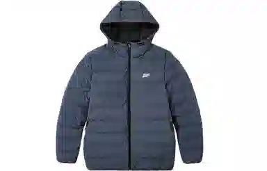 乔丹 纯色拉链连帽长袖羽绒服 男款 深邃灰