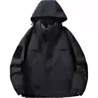 雅鹿优选  纯色连帽拉链  防水防风透气耐磨保暖冲锋衣 男款