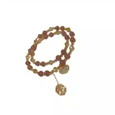 骊碧 香港轻奢双层时尚甜美微镶富贵锁高档浪漫有意义 表白仪式感 仿水晶 手串 女款