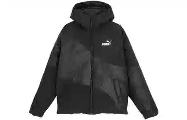 PUMA IG CAT Hooded Down Puffer Jacket Black