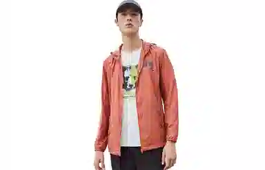 探路者 纯色字母图案印花休闲连帽防晒服 男款