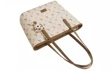 妙迪 通勤 人造革 托特包单肩包 女款 奶茶杏