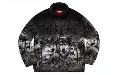 Supreme Wolf Fleece Jacket Black