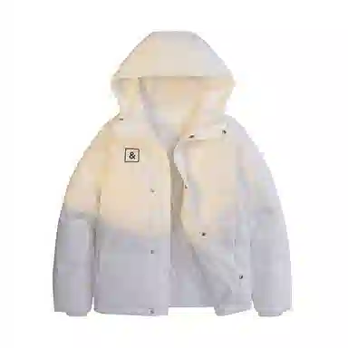 鸭鸭 加厚保暖宽松连帽防风印花字母简约无性别面包服夹克暗黑休闲羽绒服外套 男款