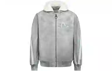 EVISU AW23 Seagull Embroidered Denim Jacket Light Grey