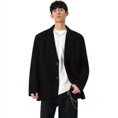 颂希尔 美式简约复古宽松高级纯色休闲长袖西装 男女同款