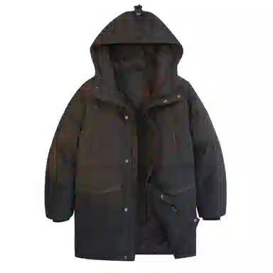 鸭鸭 休闲简约时尚连帽中长款羽绒服 男款