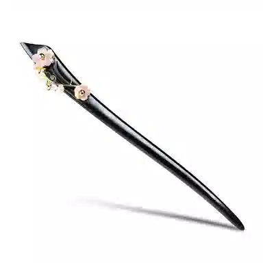 凤凰涅磐 古风新中式簪子木质汉服旗袍木簪日常盘发现代简约  黑檀木 酒红石榴石 发簪 女款 礼物 礼盒