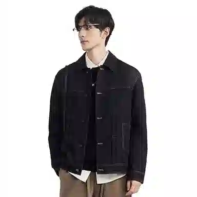 独驰 百搭休闲单排扣牛仔外套 男款