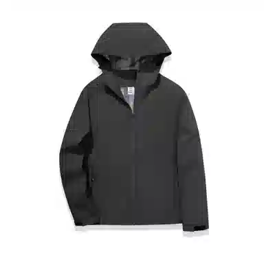 浪莎  纯色连帽户外登山休闲拉链  防水防风冲锋衣 男女同款