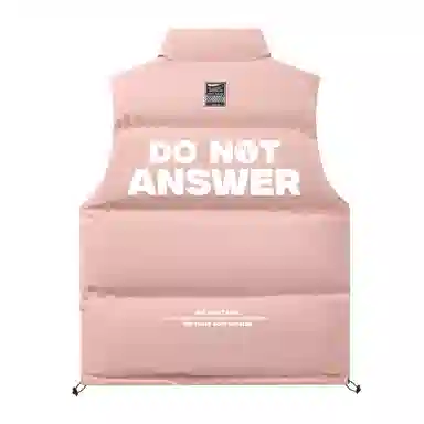 三体 不要回答系列 美式复古简约纯色基础款字母印花立领宽松休闲厚款保暖百搭舒适户外城市风马甲 男女同款