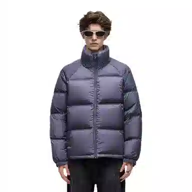 森马 纯色保暖宽松无帽立领羽绒服 男款