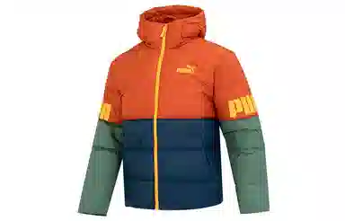 PUMA Power Hooded Down Puffer Orange