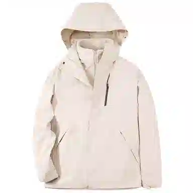 浪莎  户外三合一纯色休闲舒适连帽宽松拉链  防水防风保暖冲锋衣 男女同款