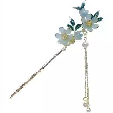 【遇见春色】 指尖瑰宝 古风花朵发饰中式高级感汉服旗袍盘发步摇珍珠流苏优雅气质 镀银 发簪 女款