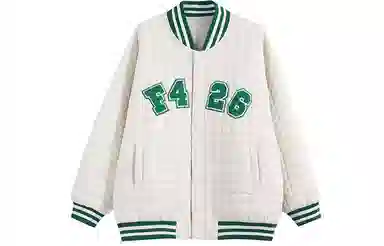 F426 Quilted Logo Baseball Jacket