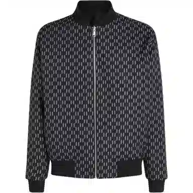 KARL LAGERFELD FW24 Reversible Baseball Collar Jacket Black