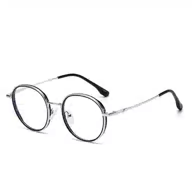 山一丸 时尚防蓝光素颜小圆框平光镜 学生显脸小时尚 合金 圆形 光学镜架 男女同款情侣款