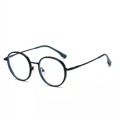 山一丸 时尚防蓝光素颜小圆框平光镜 学生显脸小时尚 合金 圆形 光学镜架 男女同款情侣款