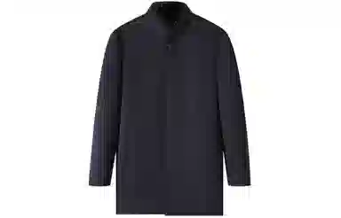 恒源祥 纯色立领单排扣中长款大衣 男款