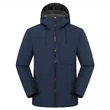 浪莎  户外纯色连帽宽松拉链舒适  防风透气耐磨冲锋衣 男女同款