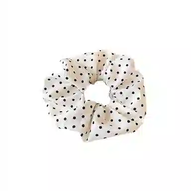 水中玉 韩系白色波点大肠发圈高级感不伤发发饰耐用发绳头饰 皮筋 头绳 女款