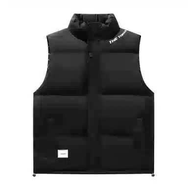 三体 问题系列 美式复古简约基础款字母印花休闲百搭立领保暖加厚柔软舒适户外工装机能风宽松无袖马甲 男女同款