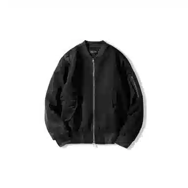 我是大卫 纯色复古休闲宽松拉链外套韩版服夹克 男女同款