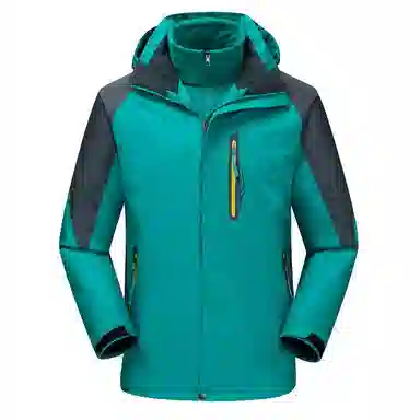 浪莎  户外三合一可拆卸加绒加厚登山服  防水防风速干冲锋衣 男款