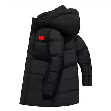 LiNing Mid-Length Hooded Down Jacket Black