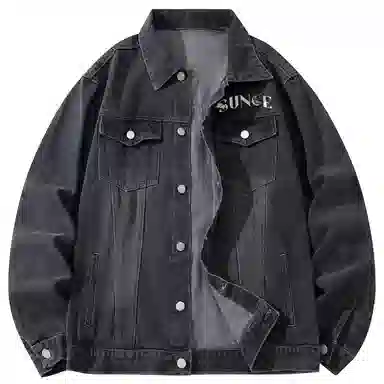 王者荣耀 孙策挚爱之约款 复古涂鸦字母印花宽松翻领休闲百搭牛仔外套 通用